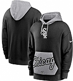 Men's Chicago White Sox Nike Black Gray Heritage Tri Blend Pullover Hoodie,baseball caps,new era cap wholesale,wholesale hats